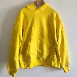 Hoodie sweat-shirt Nike yellow with swoosh logo all over